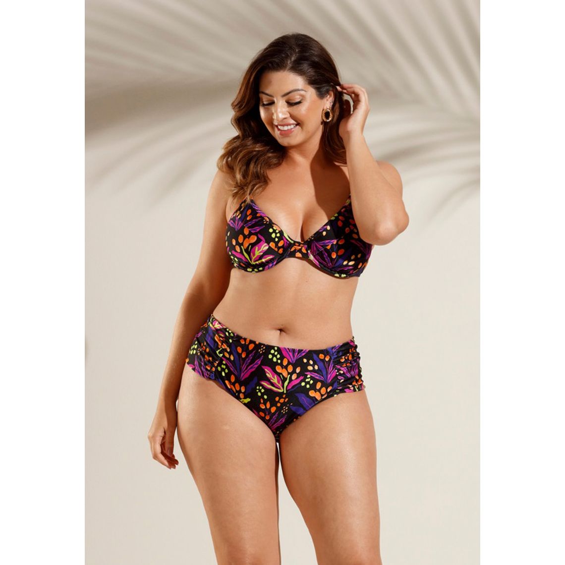 TANGA LATERAL FRANZIDA DAIANE FLORAL NEON - primicia